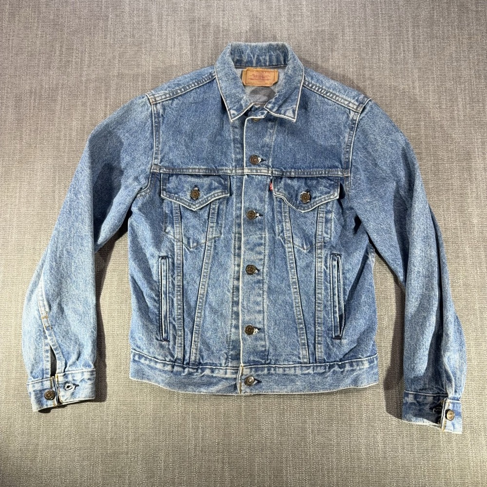 Vintage Levis Denim Trucker Jacket Type 3 Mens 38 Blue Made USA 70506-0211